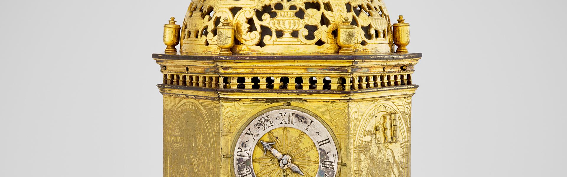 Horloge de table hexagonale en forme de tour